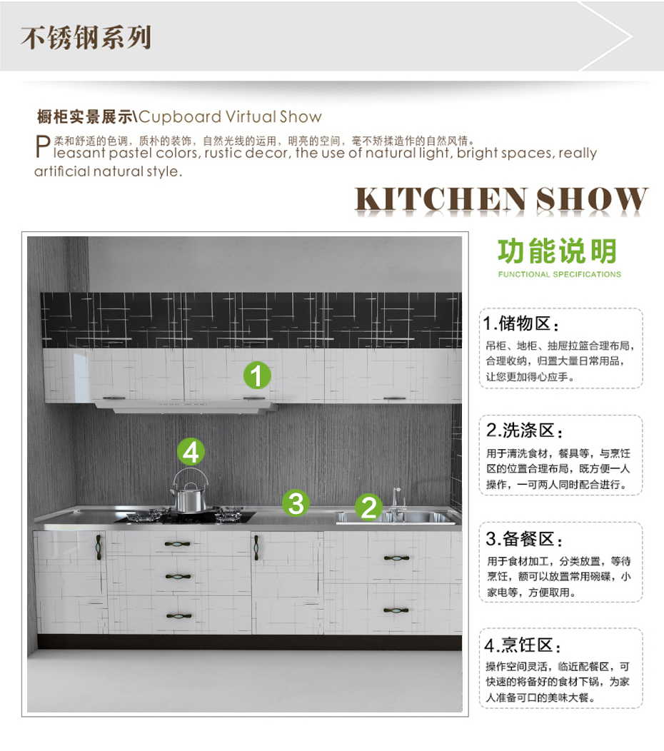 全不銹鋼整體廚房功能說明